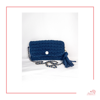 Crochet Purse "DARK BLUE" Tima's Afrochet