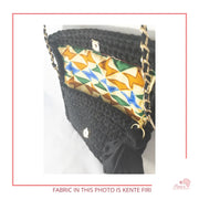 Crochet Purse Clutches are handmade crochet handbag purses with authentic African Ankara fabric lined on the inside of the bag. These bags are the perfect size to fit all of your small essentials such as phone, wallet,keys, makeup etc. 