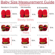 crochet size chart for hat mittens and booties