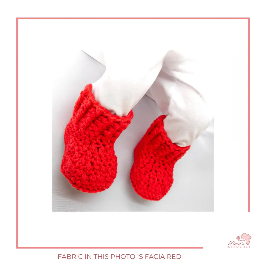 crochet baby booties in size red